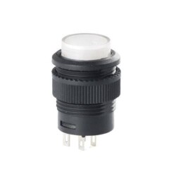 RL16-503A 16MM Self-locking Led Plastic Button White