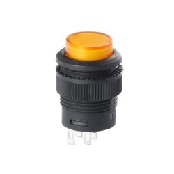 RL16-503A 16MM Self-locking Led Plastic Button Yellow 