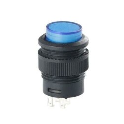 RL16-503B 16MM Plastic Momentary Push Button Blue