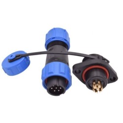 SD13 7 Pin 13mm Waterproof Connector Kit - Flanged Panel Type
