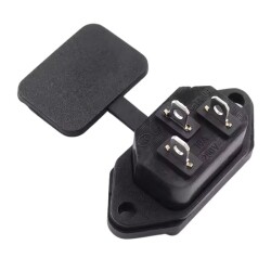 Silikon Kapaklı Erkek Power Soketi Üçlü Kulaklı - 2