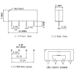 SIP-1A05 5V 1A Reed Relay - 4-Pin - 2