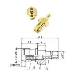 SMA Dişi - SMB-KJ Erkek Coaxial Konnektör - 2