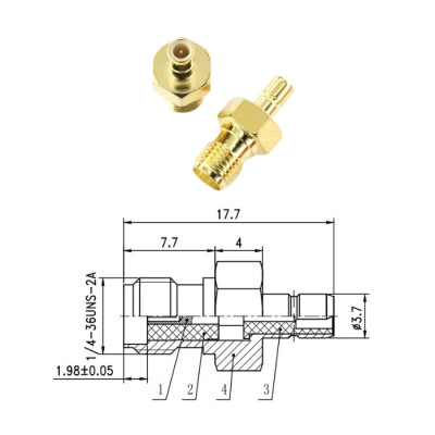 SMA Dişi - SMB-KJ Erkek Coaxial Konnektör - 2