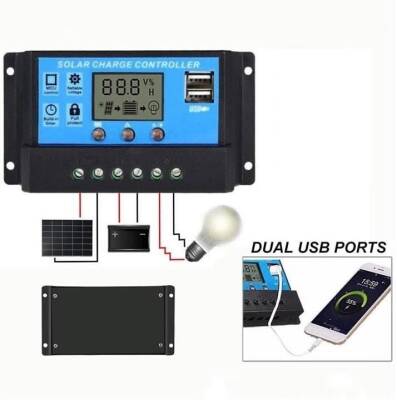 Solar Panel Battery Charger 20A 12/24V - 3