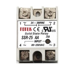 SSR-25AA Solid State Röle 25A - 80-250VAC Giriş 24-380VAC Çıkış