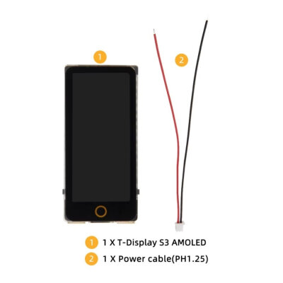 T-Display-S3 V1.0 AMOLED 1.91" Dokunmatik Ekran Geliştirme Kartı - Lehimli - 2