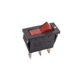 T120 Single Narrow Illuminated On/Off Switch - Red