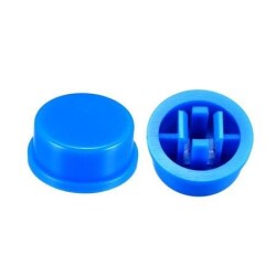 Tact Switch Cover Round Blue - Compatible with 12x12x7.3mm 