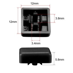 Tact Switch Cover Square Black - Compatible with 10x10x5mm - 2