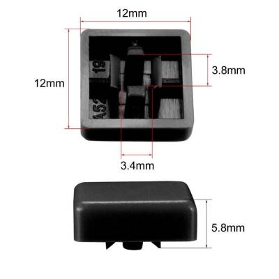 Tact Switch Cover Square Black - Compatible with 10x10x5mm - 2