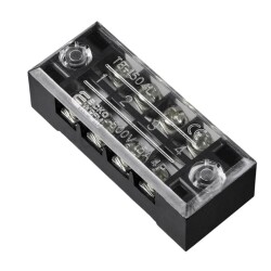 TB-1504 4P Double Row Terminal Block - 600V 15A 