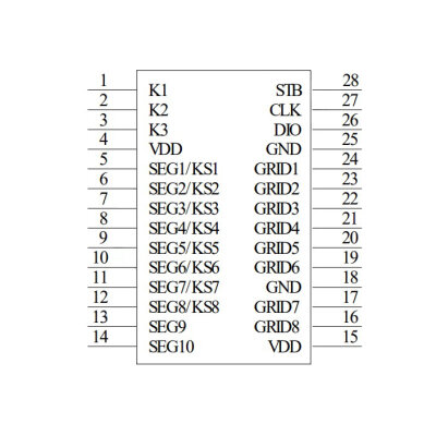 TM1638 SOP-28 SMD 7-Segment Display Integrated Circuit - 2