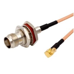 TNC-KY - MCX-JW RG316 Geniş Başlı Dönüştürücü Kablo - 12cm - Motorobit