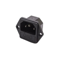 Triple Male Power Socket with Fuse Slot - 1