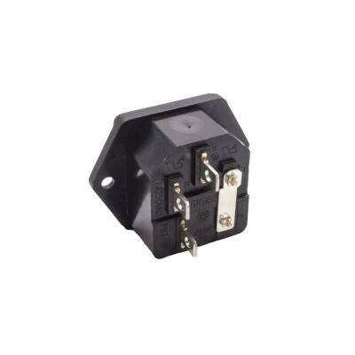 Triple Male Power Socket with Fuse Slot - 2