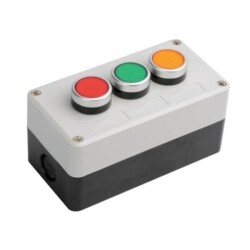 Triple Push Button Box - Red / Green / Yellow