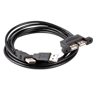 USB 2.0 2X Erkek-2X Dişi Panel Tipi Uzatma Kablosu - 50cm - 2