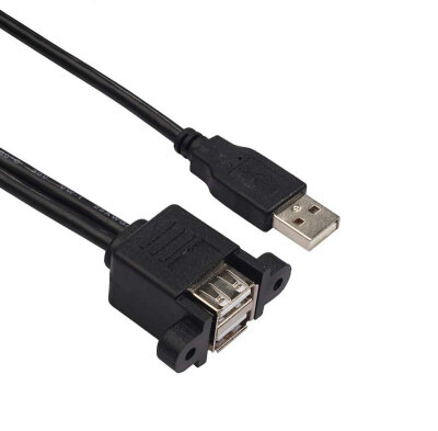 USB 2.0 Erkek-2X Dişi Panel Tipi Ayırıcı Uzatma Kablosu - 50cm - 1