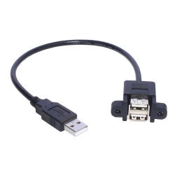 USB 2.0 Male-2X Female Panel Type Splitter Extension Cable - 50cm - 2