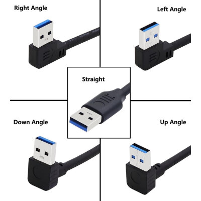 USB 3.0 Erkek-Erkek Aşağı Açılı Data ve Şarj Kablosu - 50cm - 3