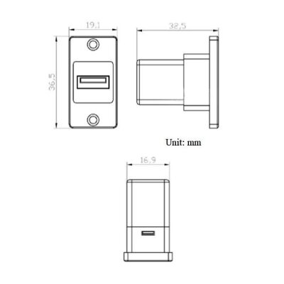 USB 3.0 Female Panel Mount Connector - SUSB3.0-C - 4