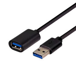 USB 3.0 Female-to-Male Black Extension Cable - 60cm - 1