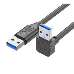 USB 3.0 Male-to-Male Downward Angled Data and Charging Cable - 50cm - 1