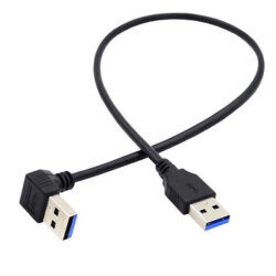 USB 3.0 Male-to-Male Downward Angled Data and Charging Cable - 50cm - 2