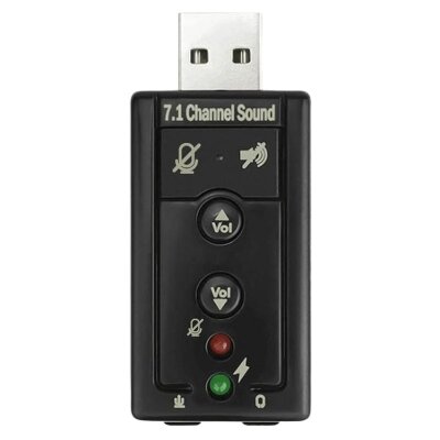 USB 7.1 Channel Headphone + Microphone Sound Card - 1