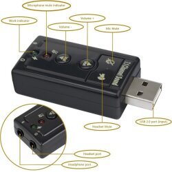 USB 7.1 Channel Headphone + Microphone Sound Card - 2