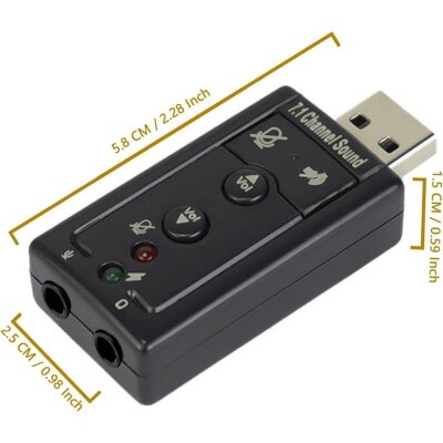 USB 7.1 Kanal Kulaklık + Mikrofon Ses Kartı - 4