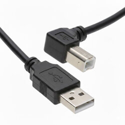 USB-A to USB-B 2.0 Right-Angle Printer Cable - 1 Meter
