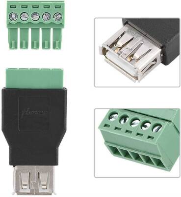 USB Dişi - 5'li Klemens Çevirici / USB 2.0 to 5-Pin Terminal - 3