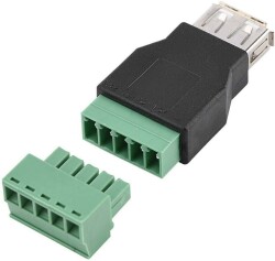 USB Female to 5-Pin Terminal Converter / USB 2.0 to 5-Pin Terminal - 2