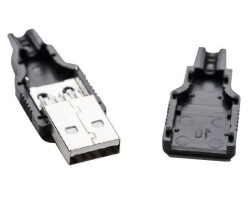 USB Type A Jacketed Socket - Male 