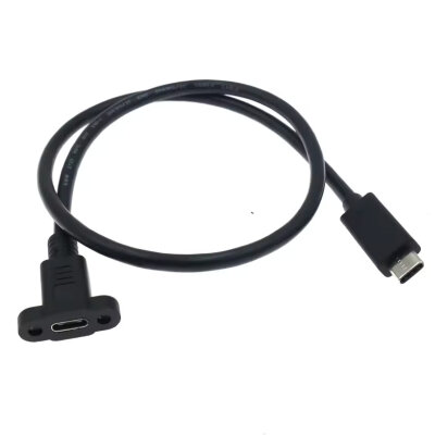 USB Type-C 3.2 PD100W Erkek-Dişi Panel Montaj Uzatma Kablosu - 30cm - 2