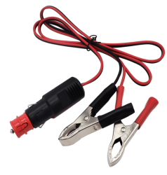 Vehicle Cigarette Lighter Socket with Battery Clip Outlet - 1m Cable - Motorobit