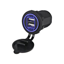 Vehicle Phone Charging Socket 2 Packs 5V 2.1A Blue 