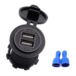 Vehicle Phone Charging Socket 2 Packs 5V 2.1A Blue - 2