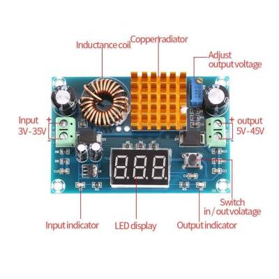 VHM-411 5A 100W Voltage Booster Step Up Regulator Board - 3