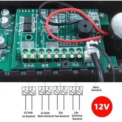 W9002 12V Sıcaklık ve Nem Kontrol Modülü - Kuluçka Termostatı - 4