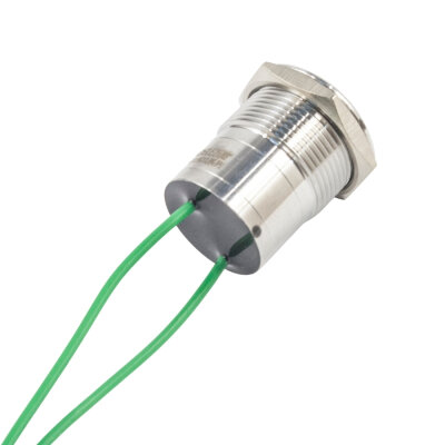 WD19D1-P2 19mm Düz Yaylı Kablolu Metal Buton - 2