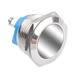 WD19H-P0 19mm Düz Yaylı Metal Buton