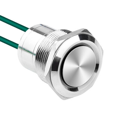 WD22D1-P2Z-E 22mm Düz Anahtarlı Kablolu Metal Buton - 1