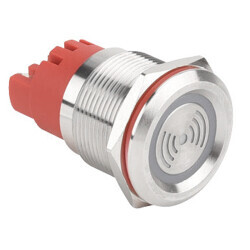 WD22F-P0-S24VR DX 22mm Kesik Sesli Işıklı Metal Buzzer - 24V 