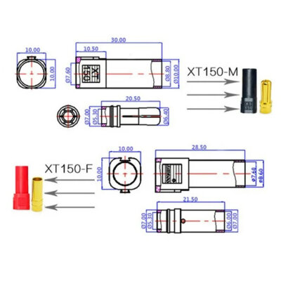 XT150 Lipo Battery Connector Set - 4