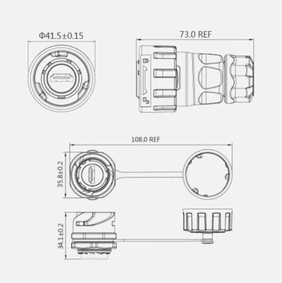 YM24-HDMI-MP-MP-5M-001 Waterproof HDMI Connector - Male - 2