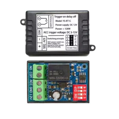 YS-RT1C 12V Delayed Time Relay 0-60s - Triggered - 1