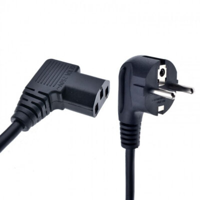 Yüksek Kaliteli Power Kablosu 90 Derece 1.7 Metre - 3'lü Bilgisayar Güç Kablosu - 1